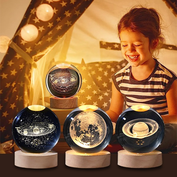 Helendav 3D Kristallkera Astronoomilise Kujundusega | LUMABALL