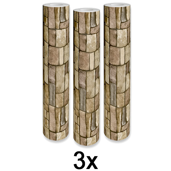 3x Isekleepuv 3D Telliskivimustriga Seinapaneel | WALLCORWRAP
