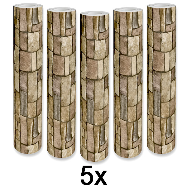 5x Isekleepuv 3D Telliskivimustriga Seinapaneel | WALLCORWRAP