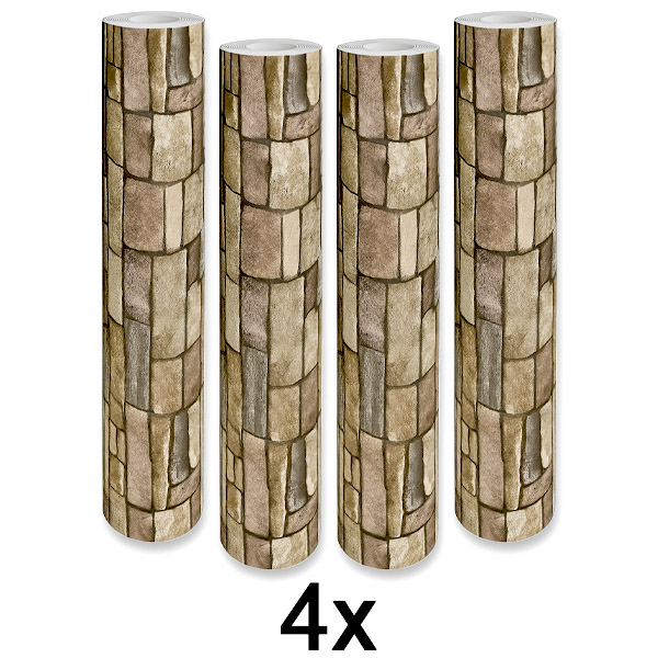 4x Isekleepuv 3D Telliskivimustriga Seinapaneel | WALLCORWRAP
