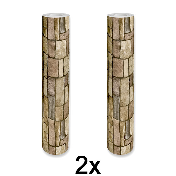 2x Isekleepuv 3D Telliskivimustriga Seinapaneel | WALLCORWRAP