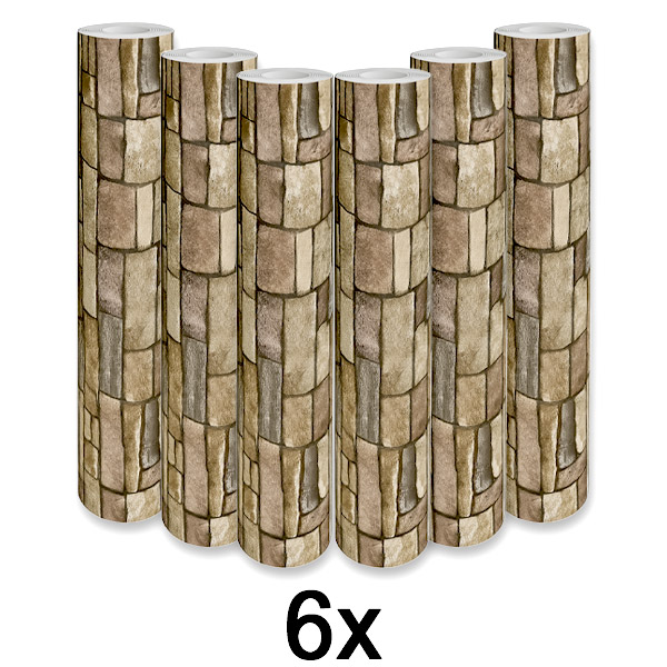 6x Isekleepuv 3D Telliskivimustriga Seinapaneel | WALLCORWRAP