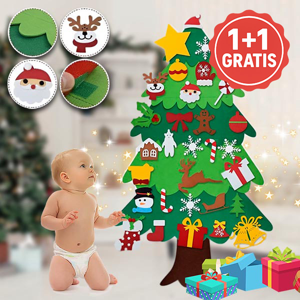 Vildist jõulupuu koos ehetega | FELTPINETREE