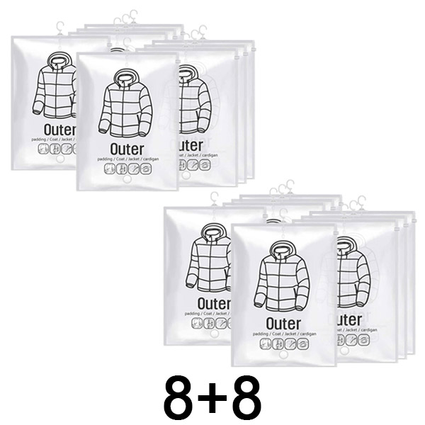2x Rippuvad vaakumkottid hoiustamiseks – (4 tk) | VACUHANG 4+4 TASUTA