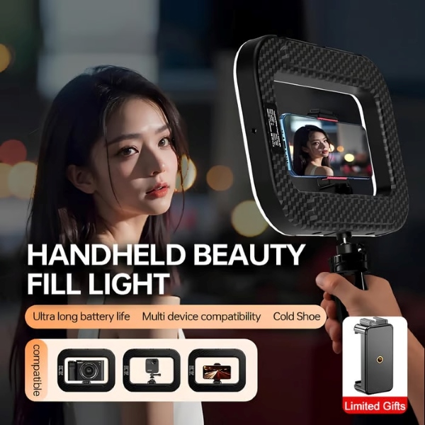 LED rõngasvalgusti 29 cm - 2500K-8500K, aku, telefonihoidik | LUMIRING