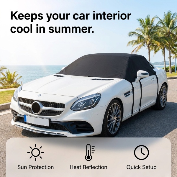 Kahepoolne päikesekaitse esiklaasile | CARCOVER